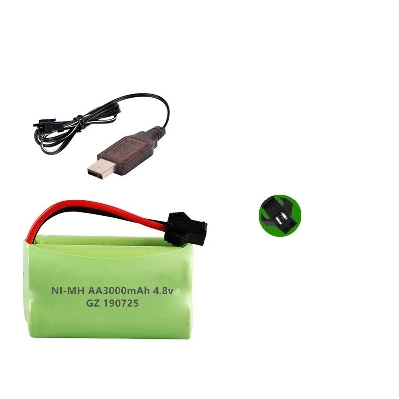 4.8v 3000mAh NiMH Battery 4.8v Rechargeable Battery Ni-MH AA Battery Pack +4.8v Charger For Rc toys Cars Boats Tanks Robots part