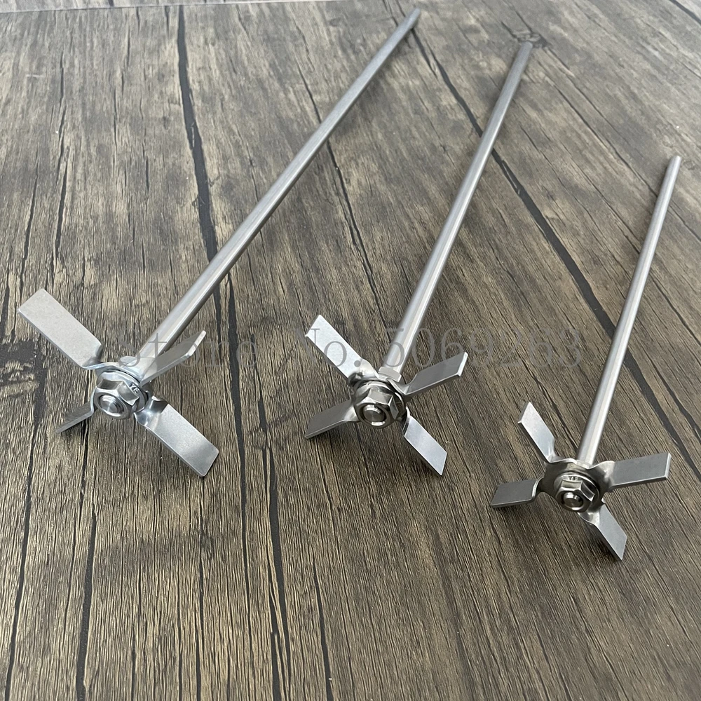 1set 304 Stainless steel four - blade paddle with rod,DIA 60/70mm four-blade agitator used in laboratory stirring experiments