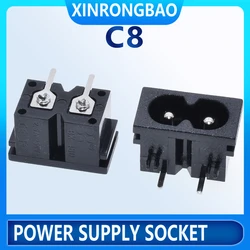 Hot selling electrical socket IEC 320 C8 power connector BX-180-H 2 pin industrial socket Excellent quality black