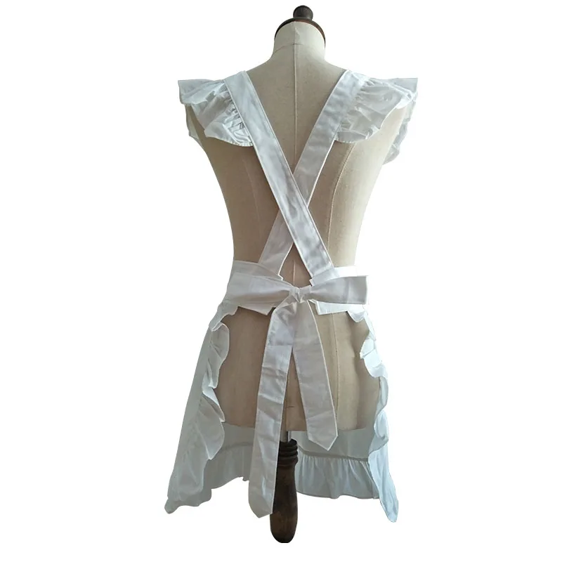 Cute Lovely Cotton Retro Kitchen Cooking Aprons For Women Girls Vintage Baking Sexy Victorian Apron With Pockets