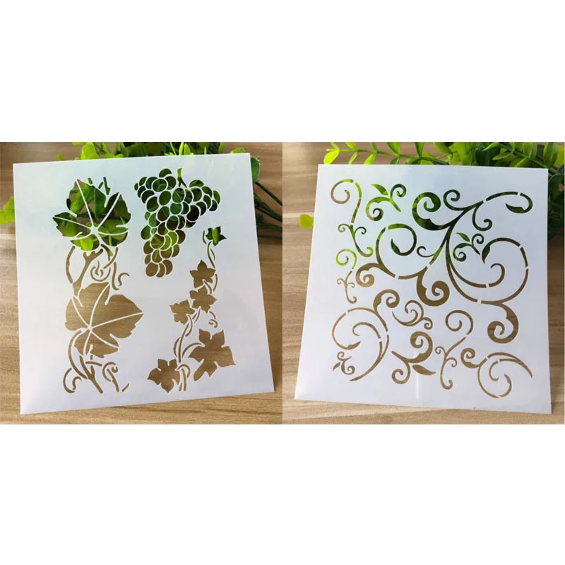 

2pc Grape Rattan Painting Template DIY Craft Coloring Embossing Accessories Sjablonen For Scrapbook Diary Decor Stencil Reusable