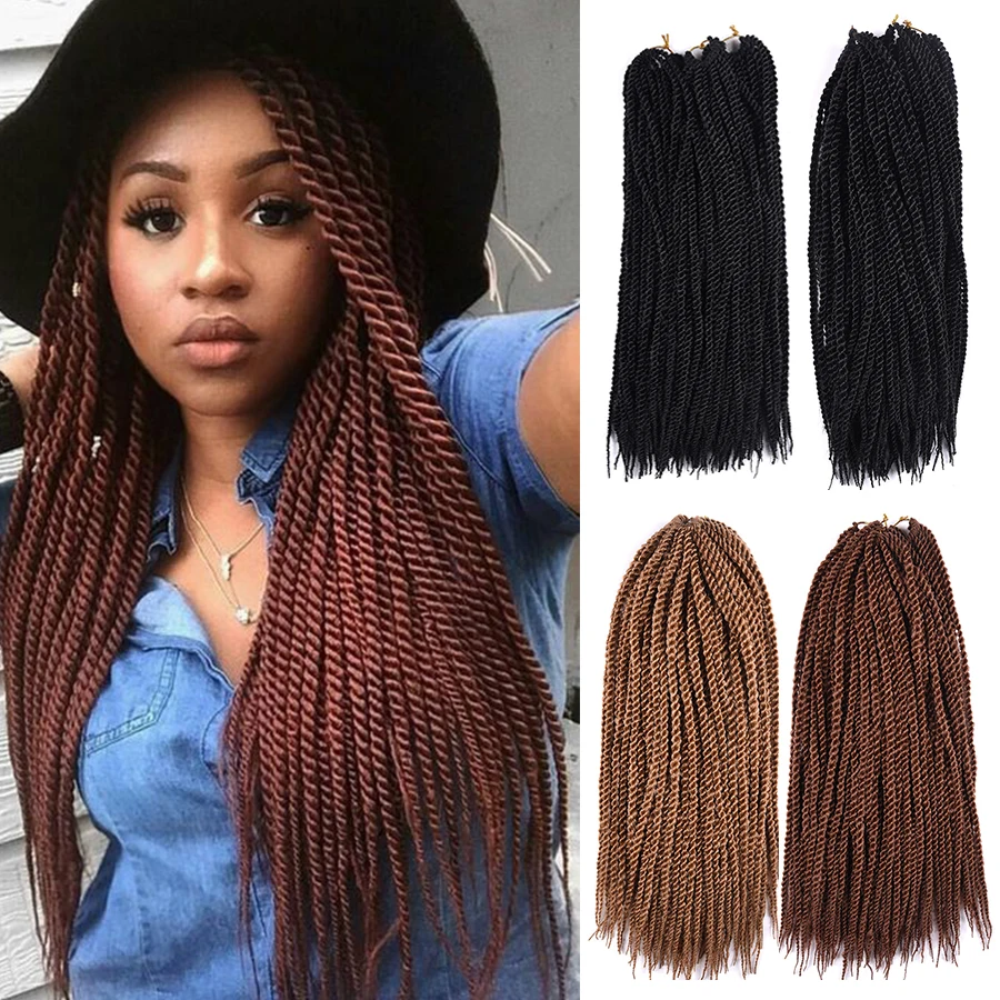 Senegalese Twist Hair 18inch Crochet Braids Hair For Women 2packs 180roots Kanekalon Crochet Hair Synthetic Braiding Hair