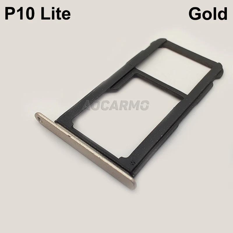 Aocarmo – support pour carte Nano Sim, pièce de rechange, pour Huawei P10 Lite SD MicroSD