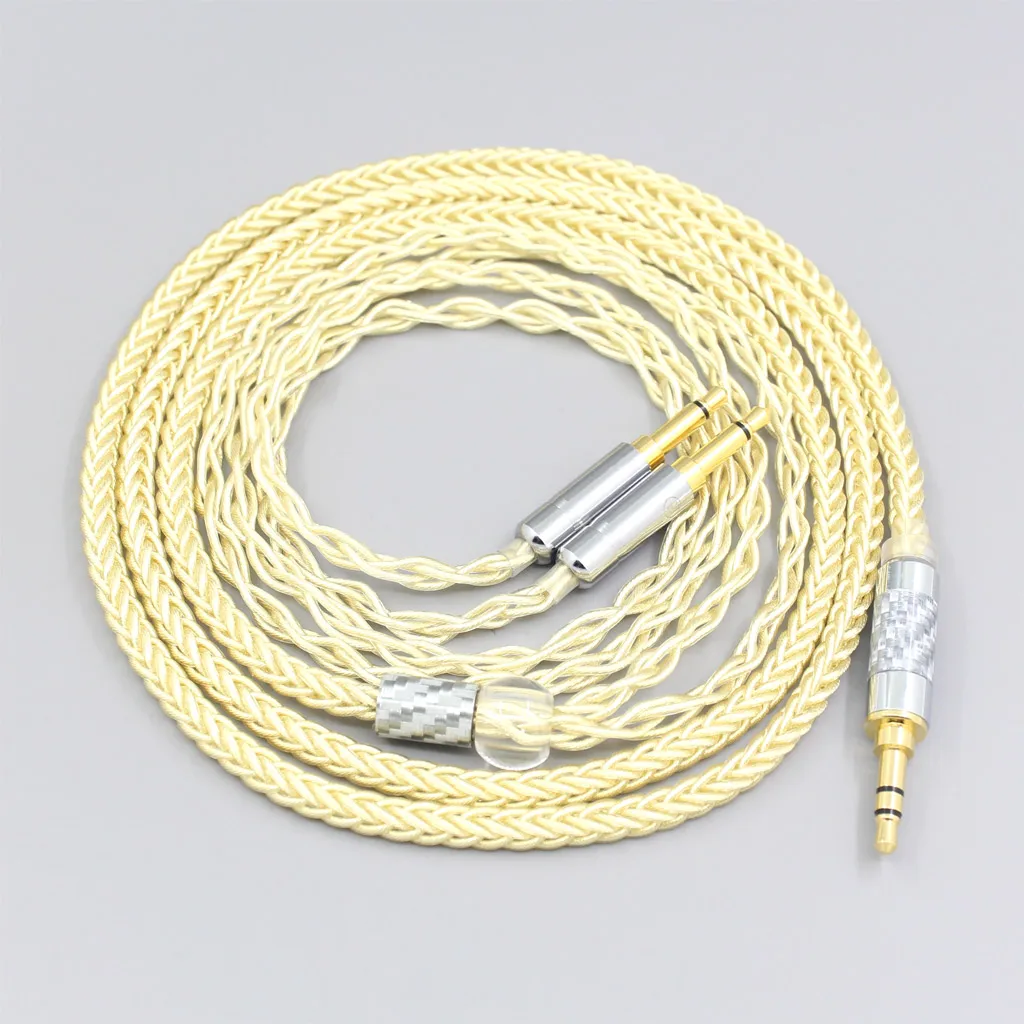 8 Core Gold Plated + Palladium Silver OCC Cable For Beyerdynamic T1 T5P II AMIRON HOME Denon AH-D600 AH-D7100 Headphone LN007644