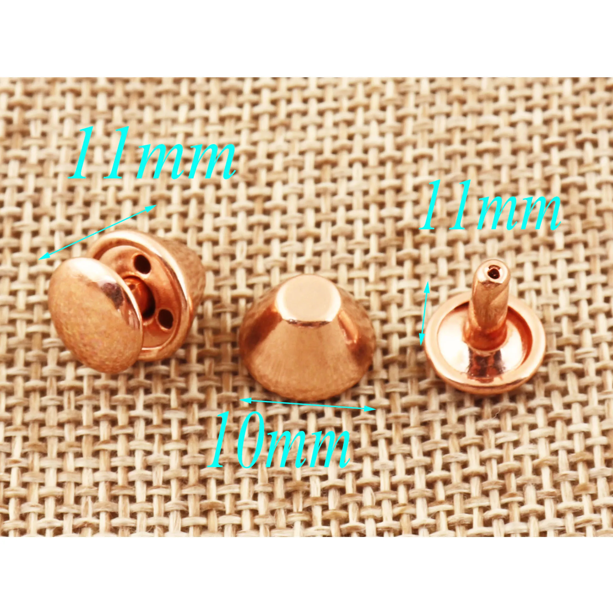 

100 pcs Rose Gold Double Cap Rivets Studs Leather craft Rivet Fastener Snaps Prong Rivet metal hardware rapid rivet jewelry