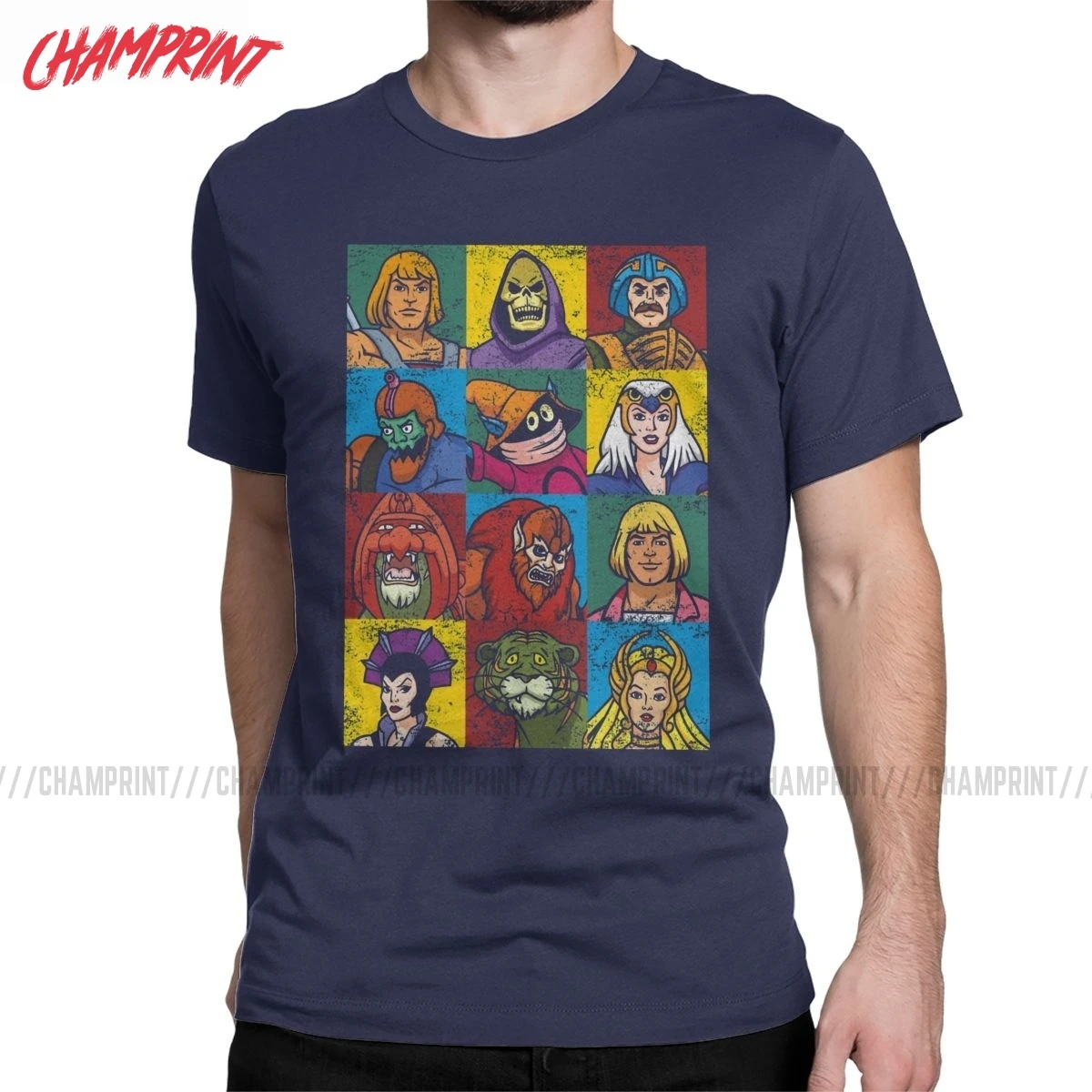 Camiseta masculina manga curta lazer, camiseta de algodão com gola o para homens e amigos, masters of the universo, roupas com estampa gráfica