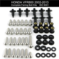 Fit For Honda VFR800 VFR 800 2002-2013 Complete Full Fairing Bolts Kit Fairing Clips Speed Nus Screws Motorcycle Stainless Steel