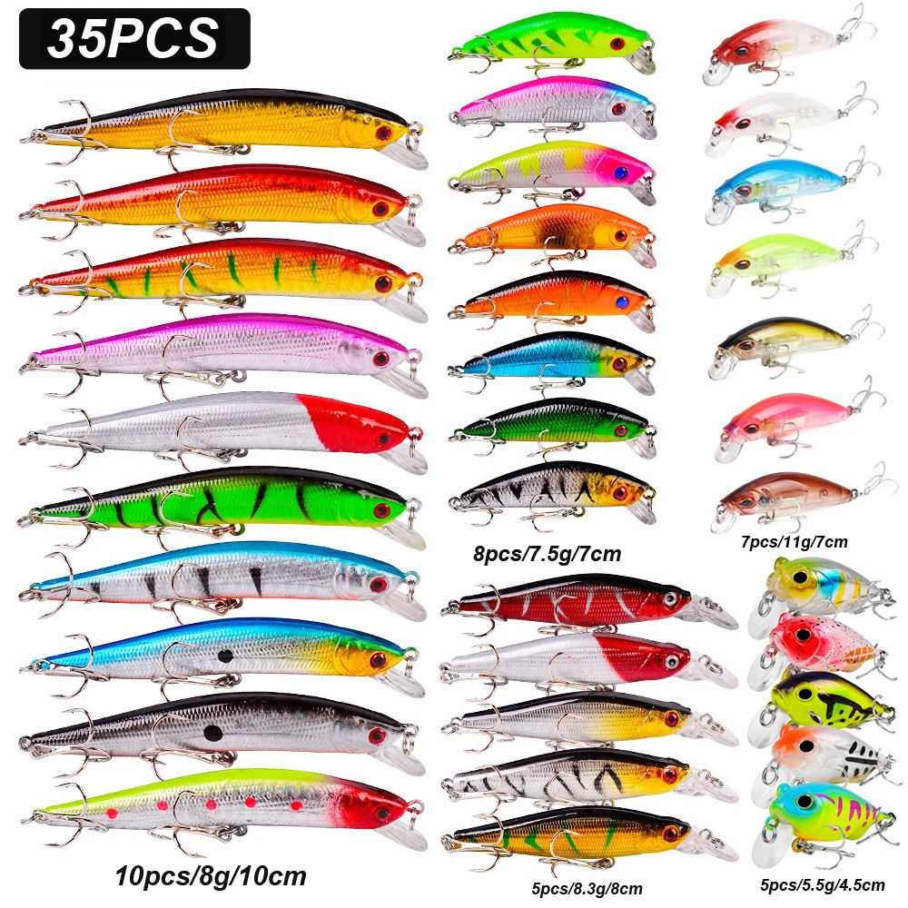 YUCONG Fishing Lures Kit Crankbait Wobblers Vibration Popper Pencil Soft Baits Combo Artificial Bionic Jerkbait Set Isca Pesca