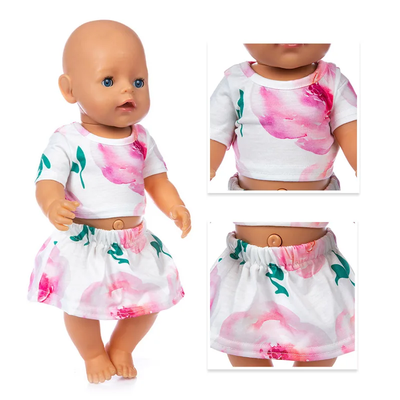 

Hot Flower Dress Doll Clothes Fit 17 inch 43cm Doll Clothes Born Babies Doll Clothes For Baby Birthday Festival Gift