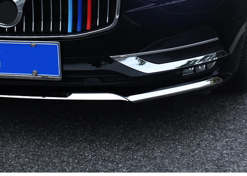 Chrom-Dekoration für Volvo S90 V90 V90CC 2016 2017 2018 2019 2020 Front-Eckleiste Glänzender Streifen Frontstoßstangen-Streifen Auto-Zubehör – Detail 14
