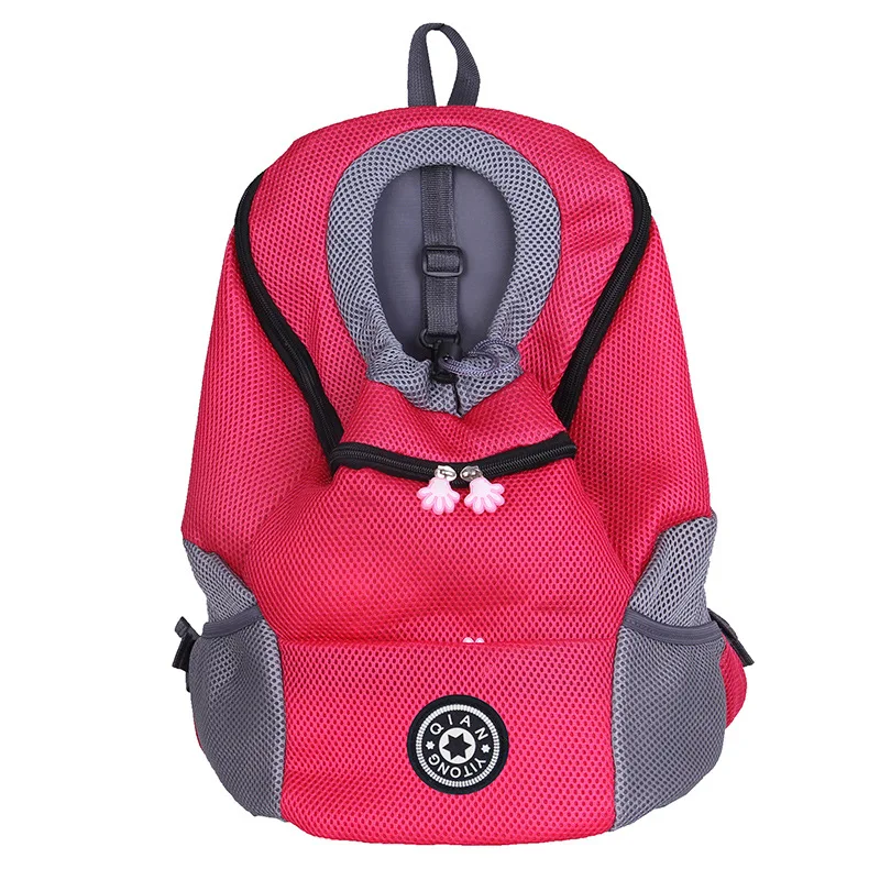 Mochila de ombro para transportar cachorros, malha casual, portátil, ombro duplo, respirável, ar livre, pet, gato, cachorro