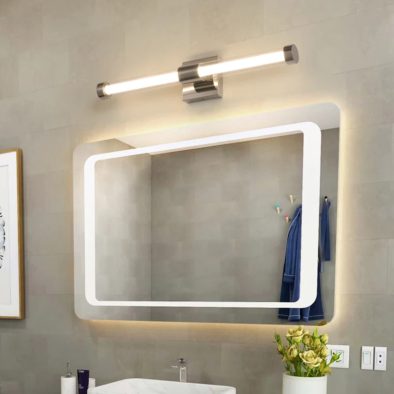 

FKL Modern Bathroom Mirror Front Lamp Gold Simple LED Toilet Bathroom Dressing Table Mirror Cabinet Wall Lamp