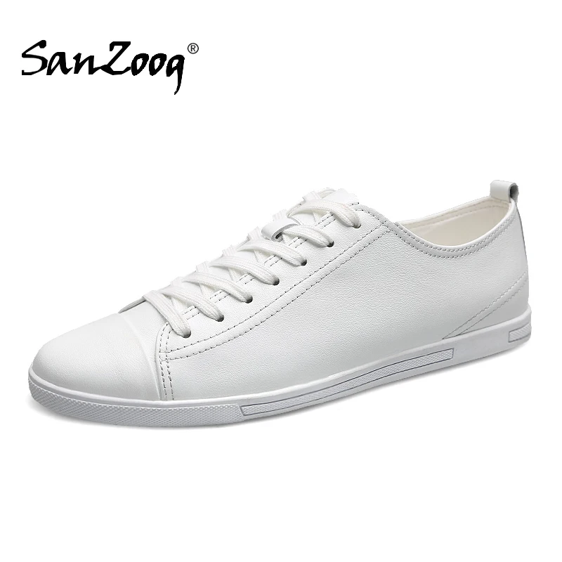 Mens Pure White Shoes Sales Low Leather Sneakers Casual Shoes For Youth Fashion Spring Summer Autumn