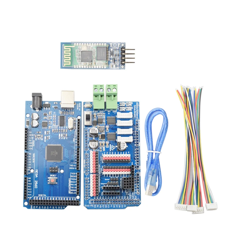 Hc-06 Controller Met Mega2560 Board Voor Arduino 4 Kanalen Motor Driver 9 Kanalen Servo Shield Board Voor Mecanum Wiel