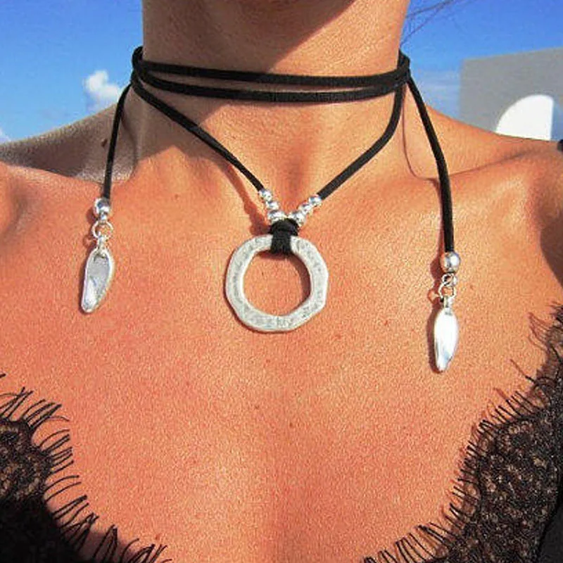 wrap necklace minimal necklace Boho jewelry bohemian jewelry hippy jewelry gypsy necklaces boho necklaces