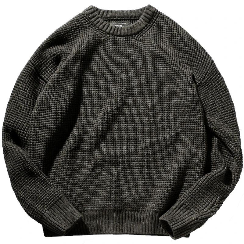 2022 Winter New Thickened Coarse Wool Jacquard Sweater Men\'s Fashion Retro Loose Long Sleeve O-neck Pullover Sweater