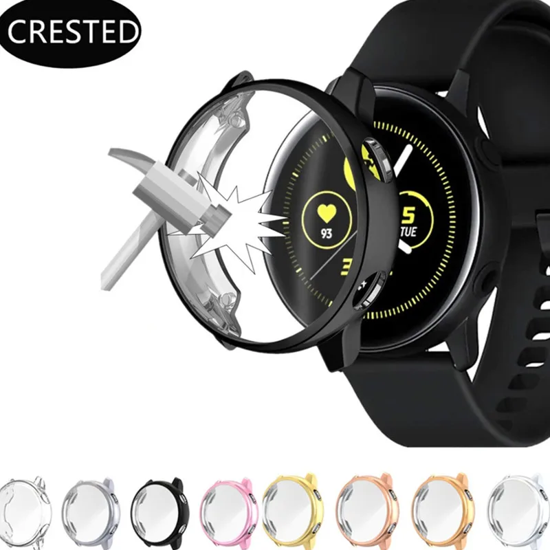 Galaxy watch Active Case For Samsung galaxy watch active case cover bumper Screen Protector Full coverage silicone protector