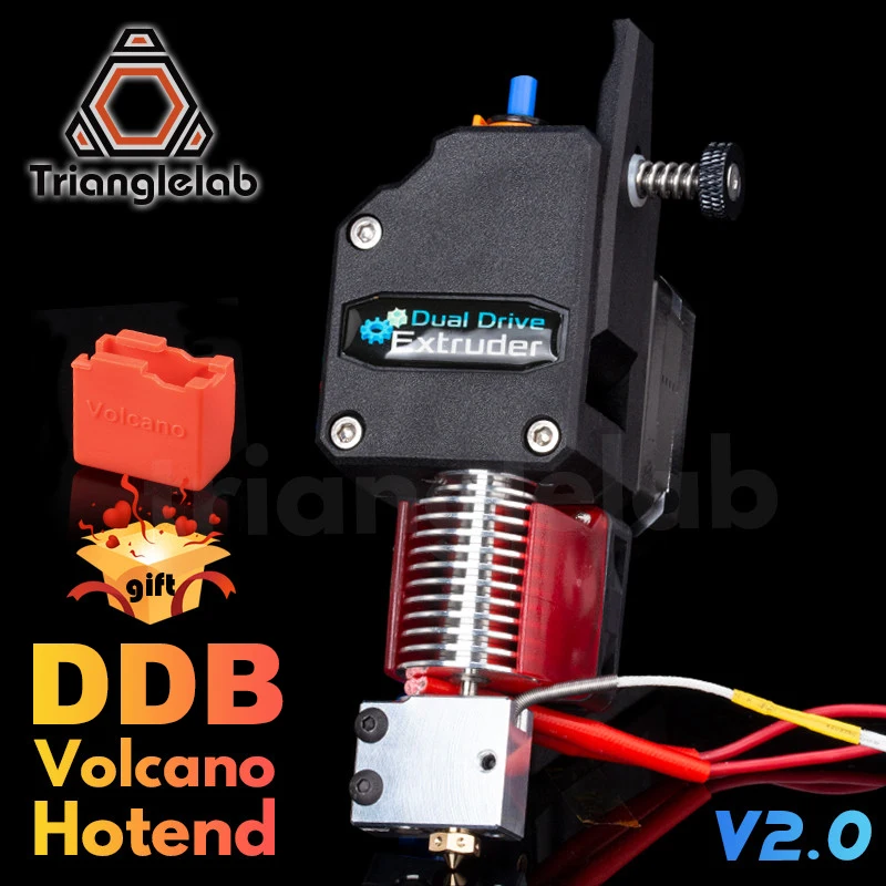 

C Trianglelab DDB EXTRUDER VOLCANO HOTEND MK8 Экструдер Боудена Экструдер с двойным приводом для 3d-принтера Высокая производительность для принтера I3