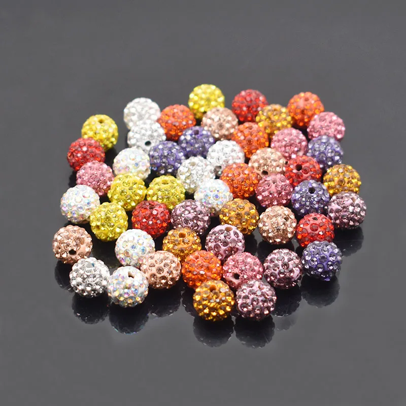 6 8 10mm Rhinestone Ball Beads Clay Paved Crystal Disco Clay Beads Loose Spacer Beads For DIY Jewelry Making Necklace Bracelet