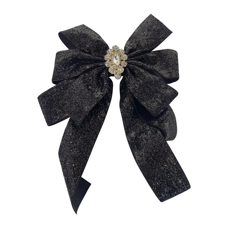 Big Bow Rhinestone Hair Grips Long Tail Girls Glitter Barrette Hair Clip Party Hair Accessories