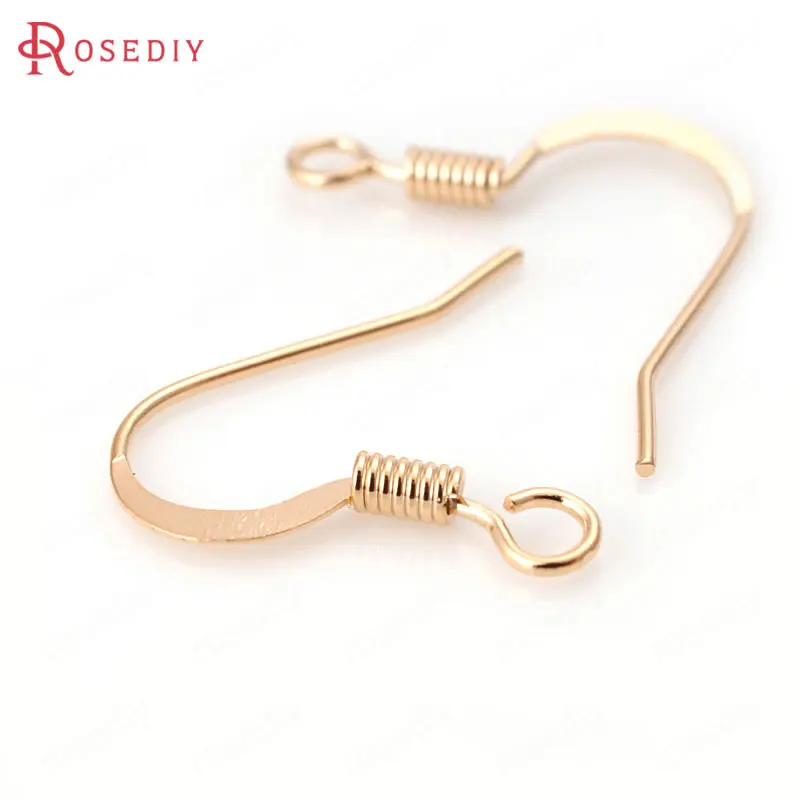 

(D052)20 pieces Height 16mm High Quality Champagne Gold Color Plated Brass Earring Hook Diy Jewelry Findings wholesale