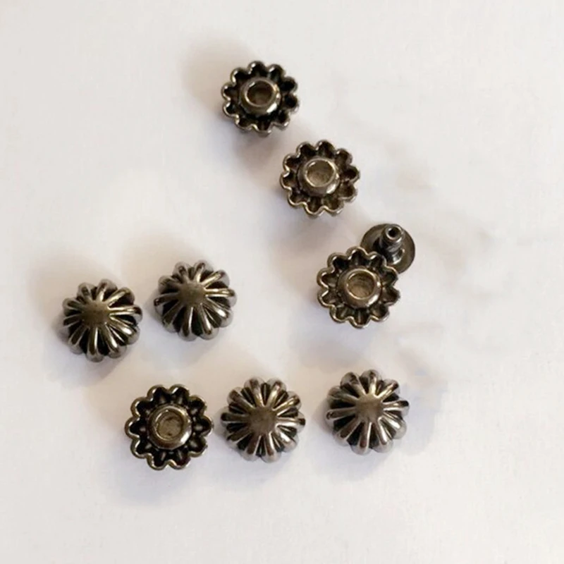 9mm Pumkin Daisy Punk Bracelet Rivets Cap Stud Leather Craft Wallet Bag Hat Shoe Clothes Jeans Chocker Trims Jewelry Accessories