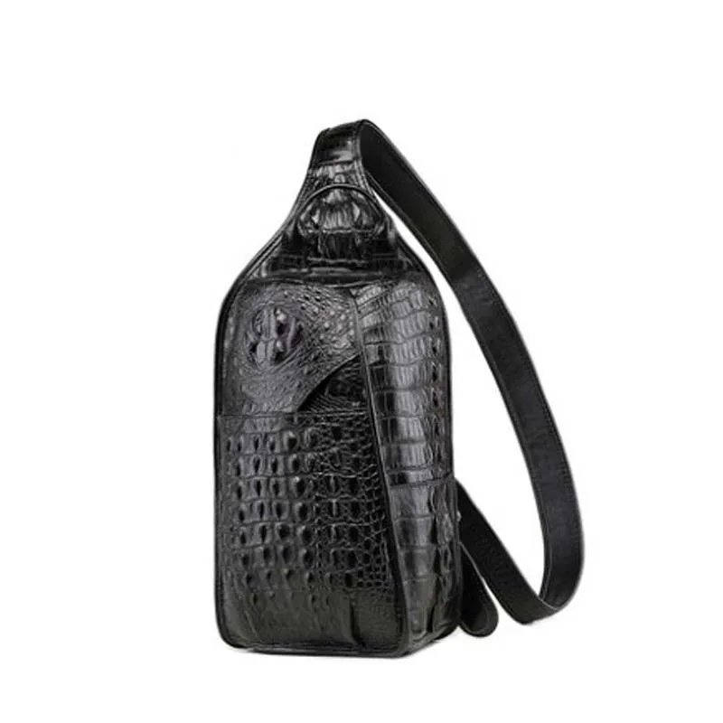 

kafandi crocodile men chest bag male Single shoulder bag Male male single shoulder Inclined shoulder bag crocodile skin bag