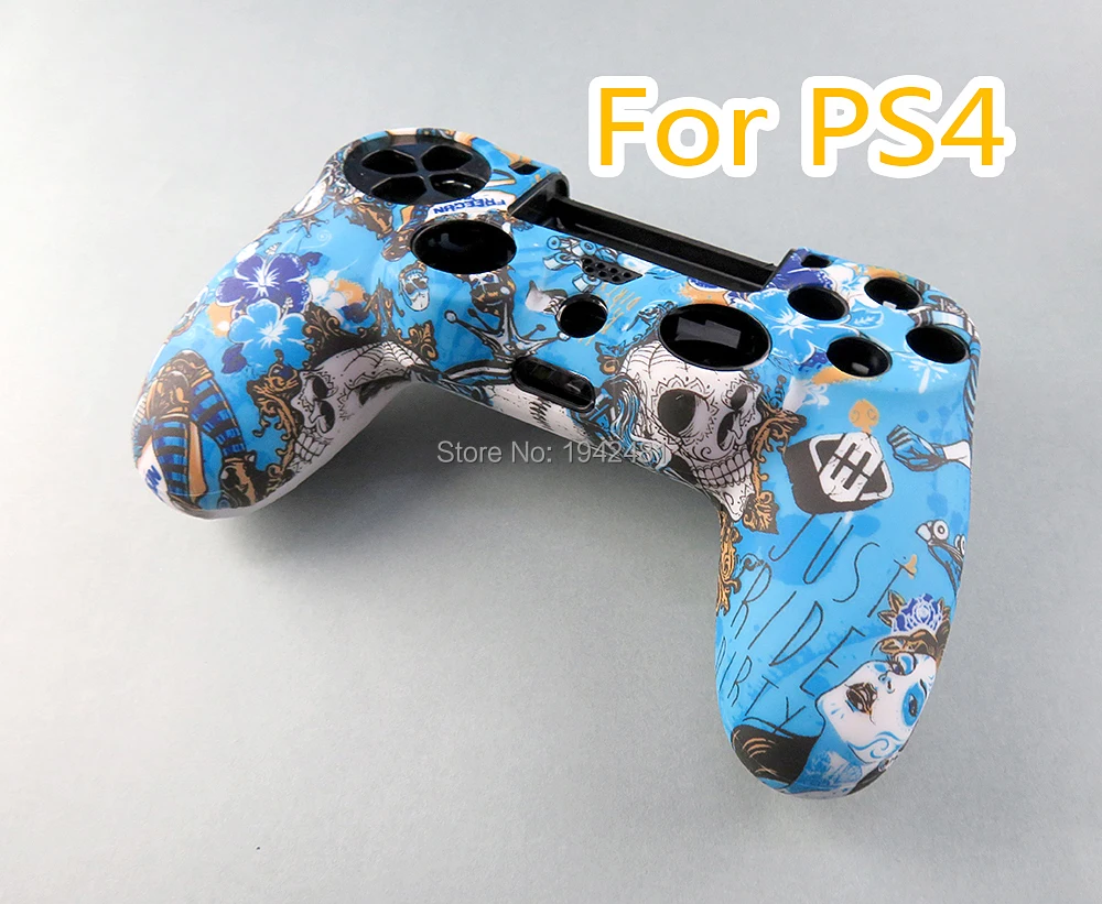 100pcs Camouflage Soft Silicone Gel Rubber Case Cover For SONY Playstation PS4 Controller Protection Case For PS4 Pro Slim Game