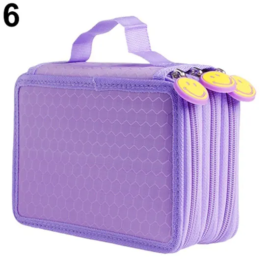 School Pencil Case Large Capacity 3 Layer 52 Holes Student Pen Pencil Storage Zipper Case Holder Office School Supplies