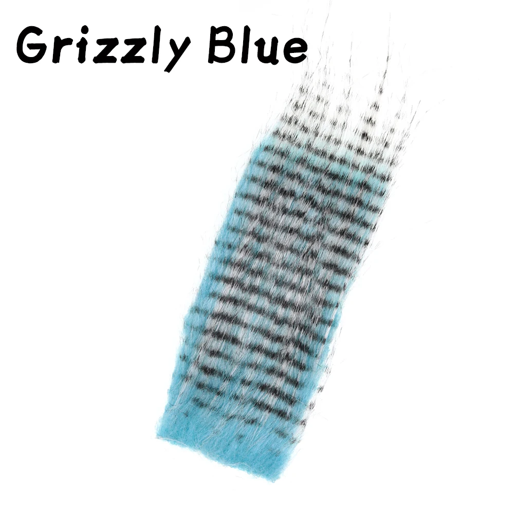 1 Beutel 6 x 12 cm Fliegenbindematerial Furabou Grizzly Farbige Kunstfellfaser für Streamer-Schwanzflügel, Minnow-Köderfisch-Körpermaterial – Detail 4
