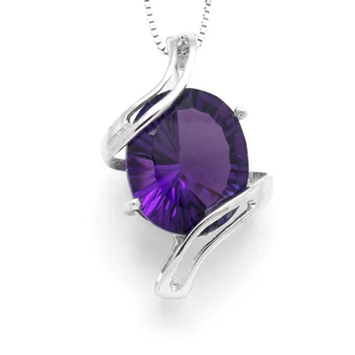 

CoLife Jewelry Simple Amethyst Pendant for Party 10mmx12mm Natural Amethyst Necklace Pendant 925 Silver Amethyst Jewelry