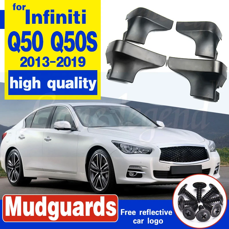 

Set Molded Mud Flaps For Infiniti Q50 Q50S 2013 - 2019 Mudflap Splash Guards Mudguard Fender Front Rear 2014 2015 2016 2017 2018