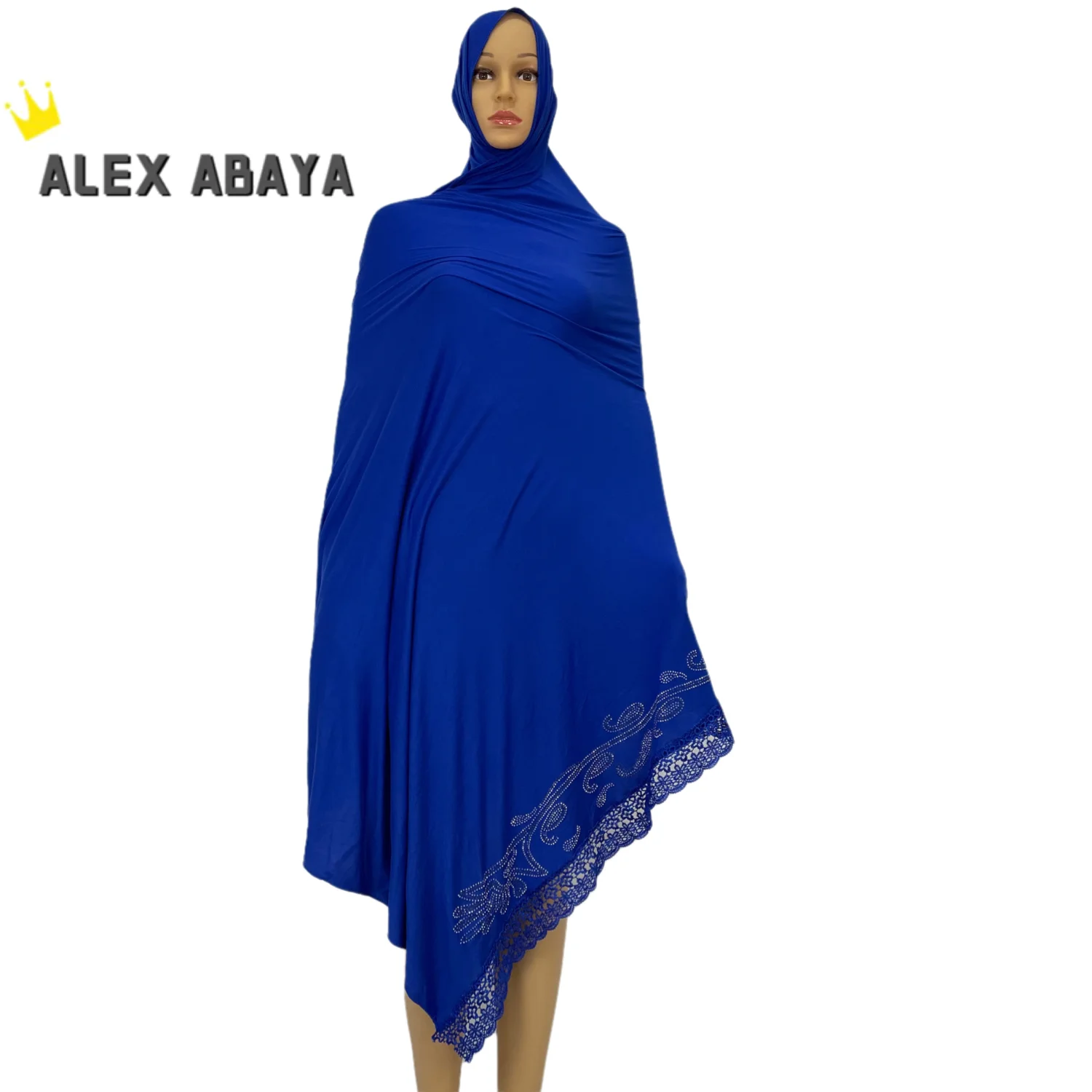 African Soft Cotton Lace Scarf for Muslim Women, Hijab, Shawls, Wraps, Latest, 100% Cotton