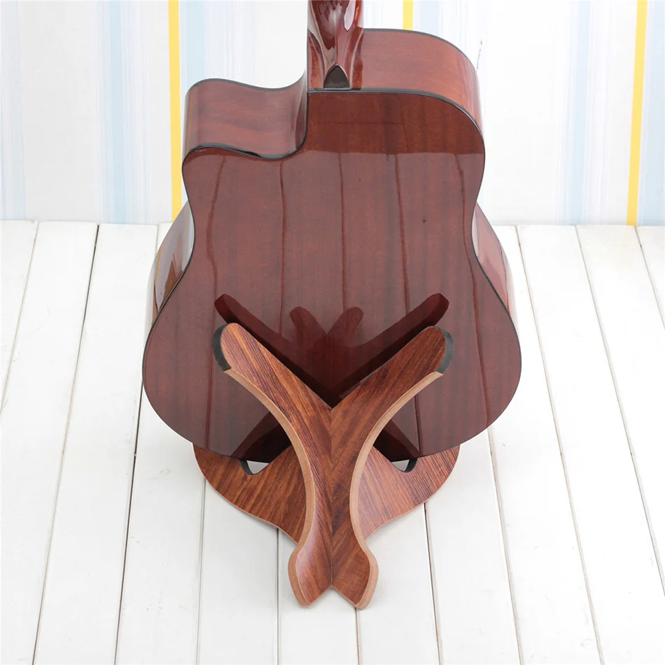 High Quality Wooden Guitar Stand - Handcrafted Solid Walnut Wood Floor Stands Best for Acoustic, Electric and Classical Guitars