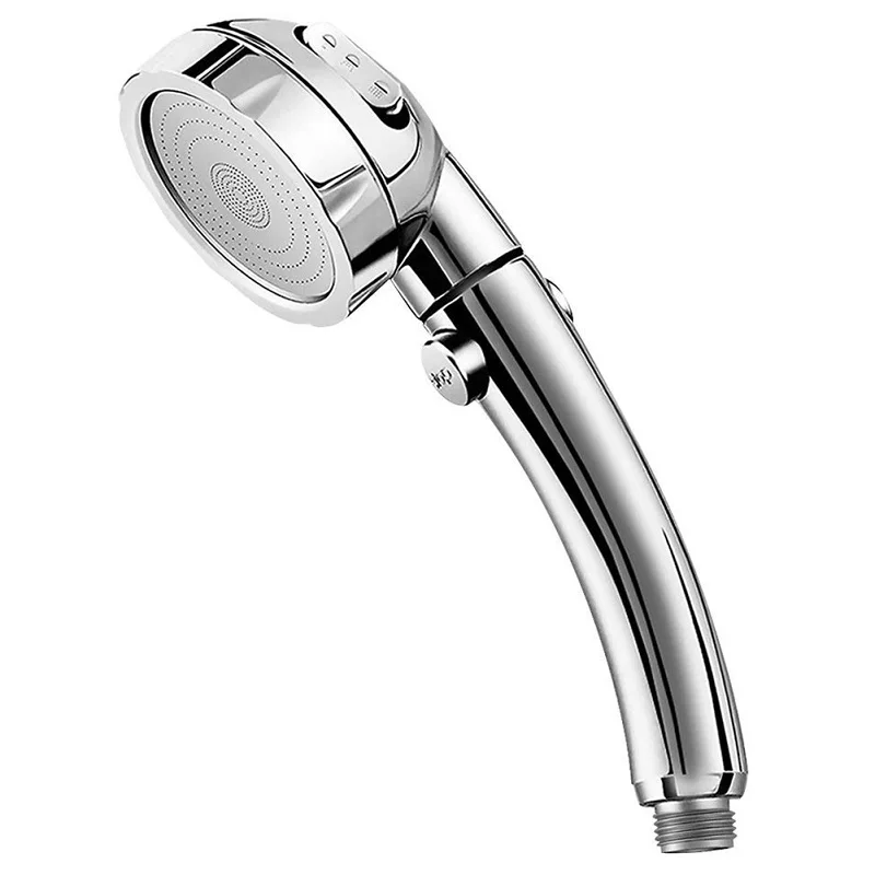 Removable multi-mode chrome-plated handheld high-pressure shower with pause switch button