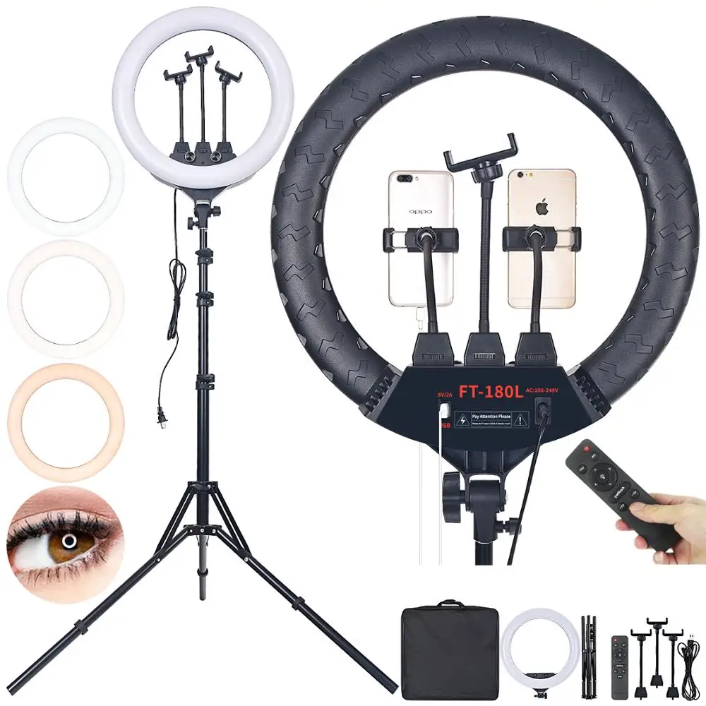 Fusitu 22/18 Inch Photographic Light Led Ring Light Lamp With USB Remote And Tripod For Phone Video Camera Photo Studio Youtube