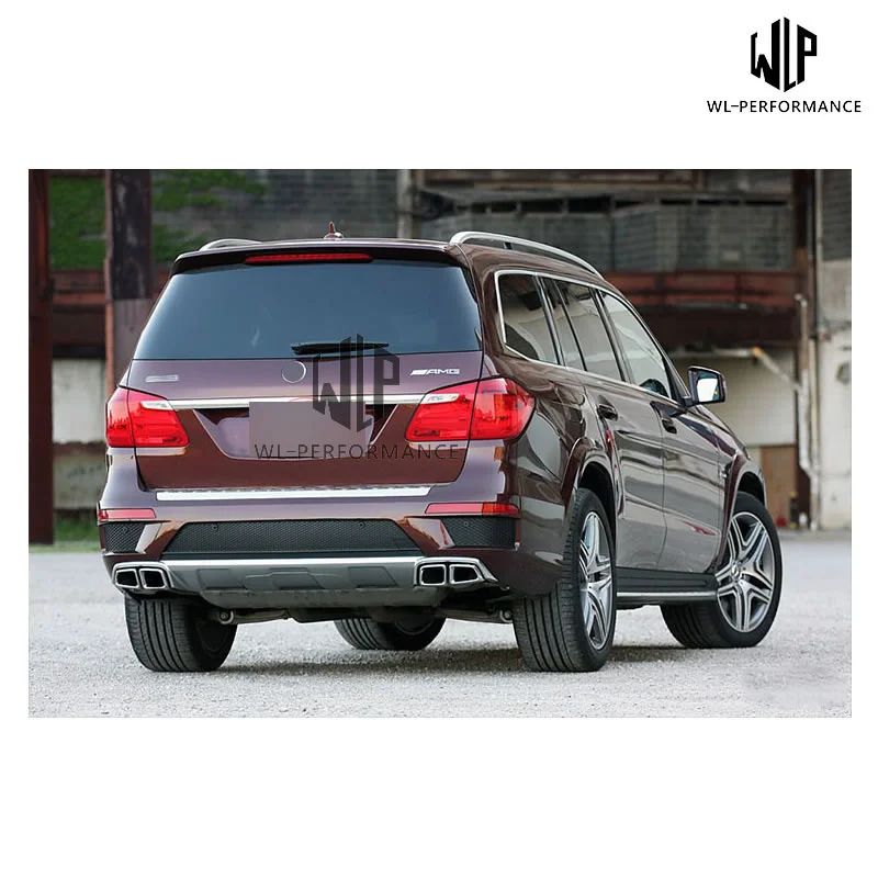 X166 Gl500 Pp Car Body Kit Front Rear Bumper Rear Diffuser with Exhaust Tail Throat for Mercedes-benz Gl63 Amg Style 13-16