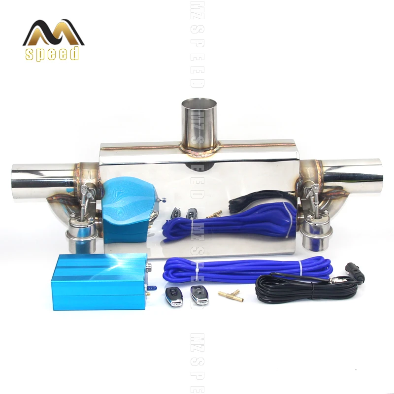 Accessories car Exhaust pipe 304 stainless steel double valve remote muffler Universal racing loud sound exhaust pipe