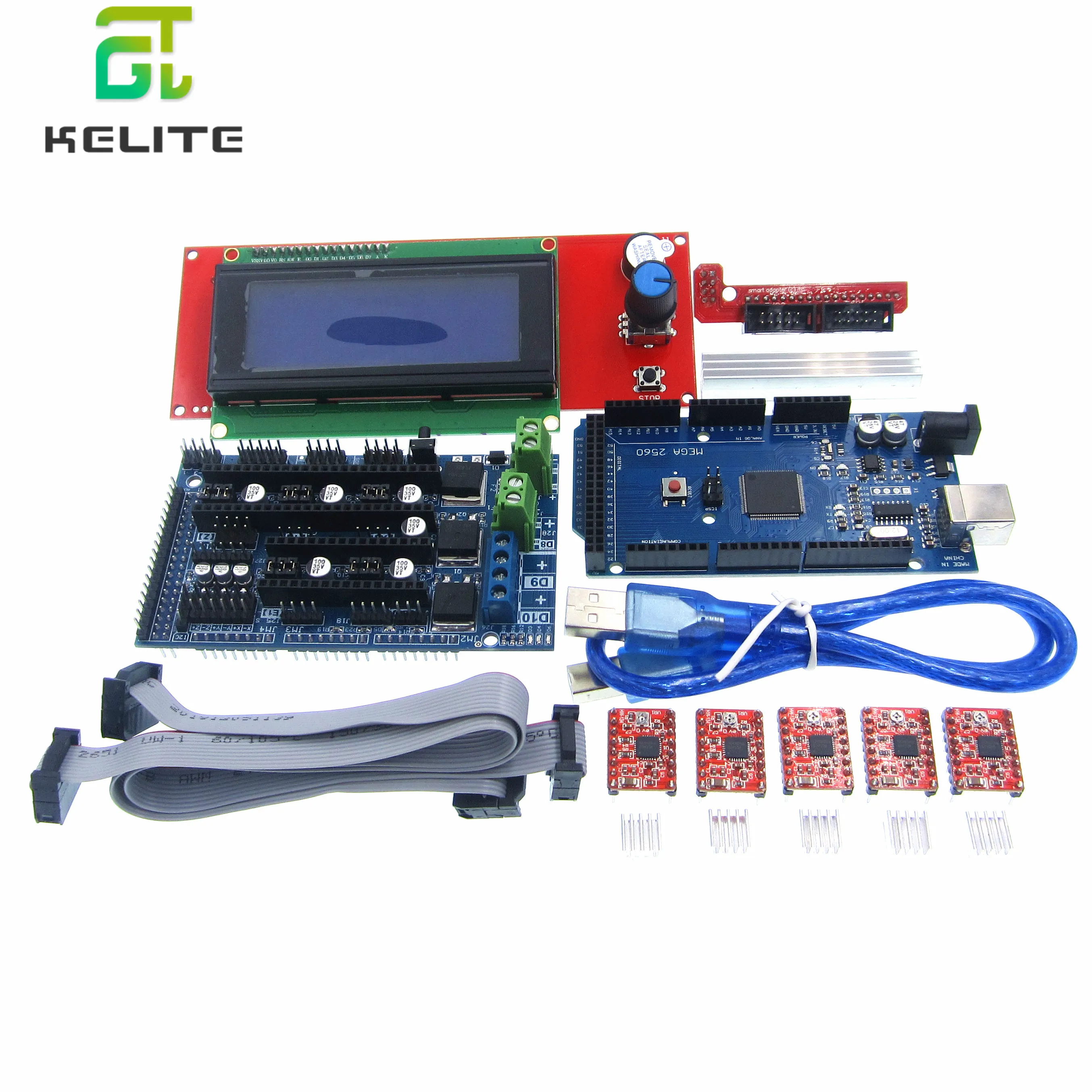 3D printer part Ramps 1.6 kit Base on Ramps 1.4 1.5 with 2004LCD Smart Controller Mega2560 Control Board Reprap Mendel