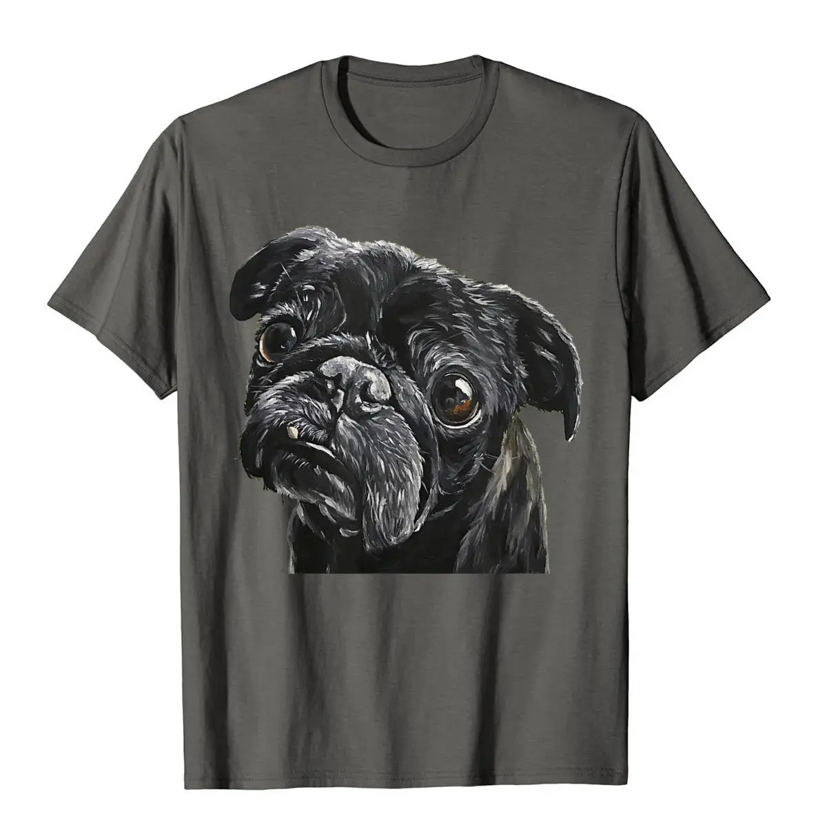 Pug Shirt. Black Pug T-Shirt T Shirts For Men Printing Tops Tees Fashionable Summer Cotton