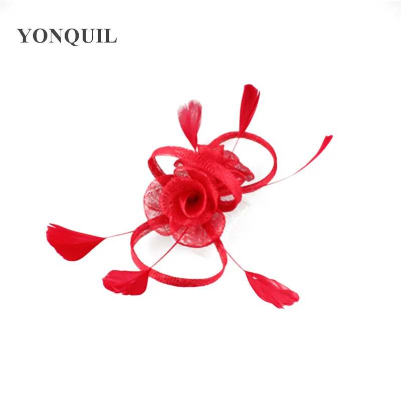 Sinamay Fashion Wedding Bride Fascinator Accessories Floral Handmade Linen Headwear Elehant Ladies Party Headdress Headband