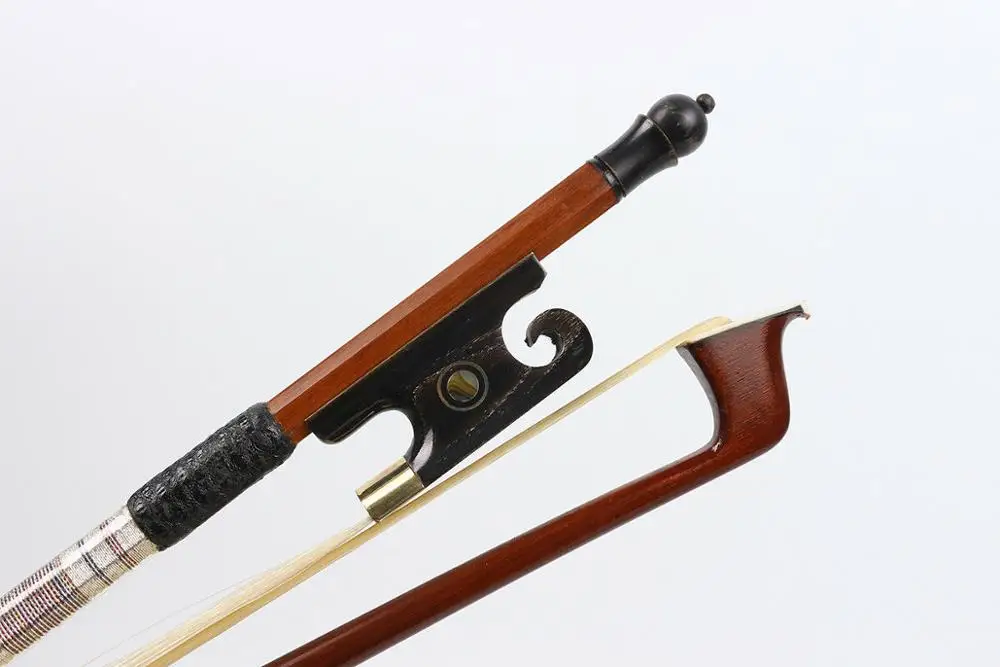 

1pcs 4/4 violin Bow brazilwood Ox Horn frog Great Balance Natural Horse Tail