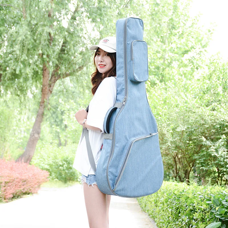 36 39 40 41 Inch Guitar Bag Carry Case Backpack Oxford Acoustic Folk Guitar Big Bag Warm Cover with Double Shoulder Straps