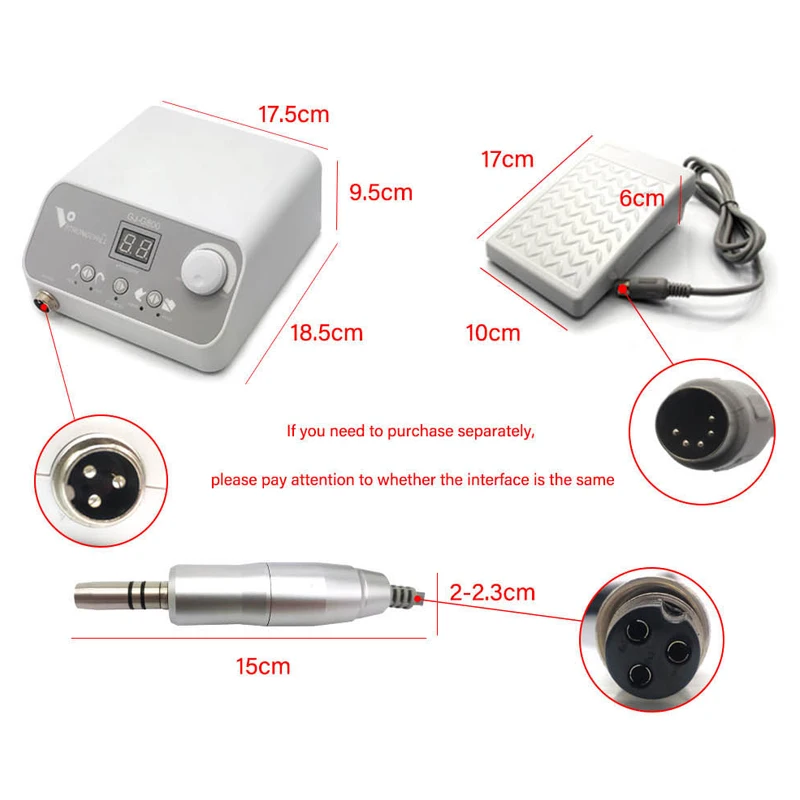 High Speed Grinding and Polishing Machine Kit, Micro Motor, 50000RPM, G800, W101E, Speed Pedal, Clínica Dentária, Frete Grátis