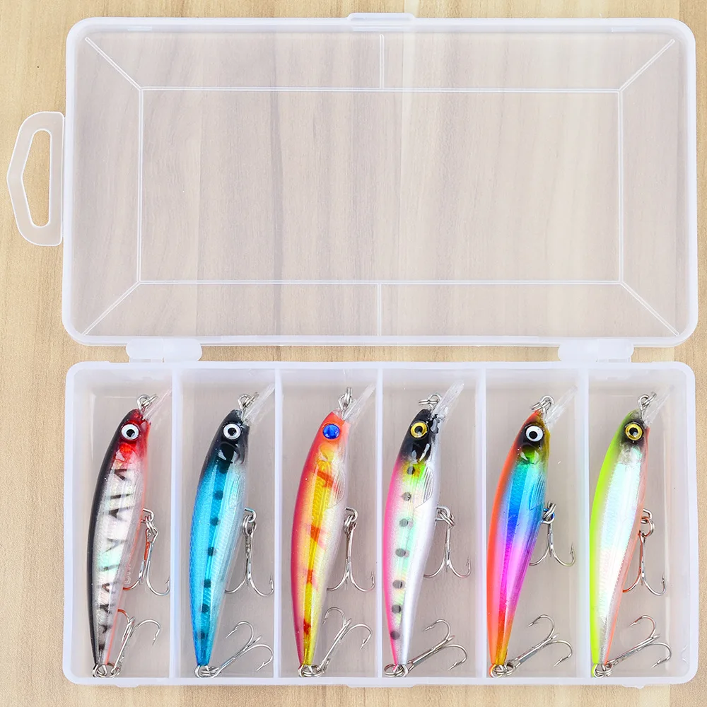 6pcs 9cm Classic Lure Bait Warp-mouth Bass Eat Bait 7.5g Plastic Hard Lure Lure Bait Miruo Bait Set