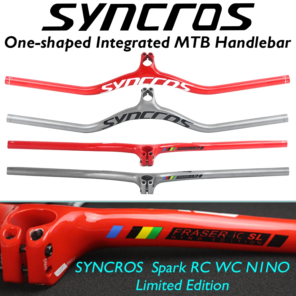 SYNCROS-Carbon Fiber Integrated Handlebar,MTB Bike Parts,Spark RC,WC,N1NO,Limited Edition,8 Degree,17 ° ,25 Degree ,One Shaped