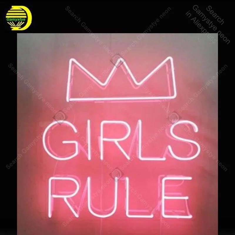 Neon Sign for Girls Rule Love Display Decoracion Express Beer Bar Club Neon Light up wall sign Neon Signs for bedRoom Letrero