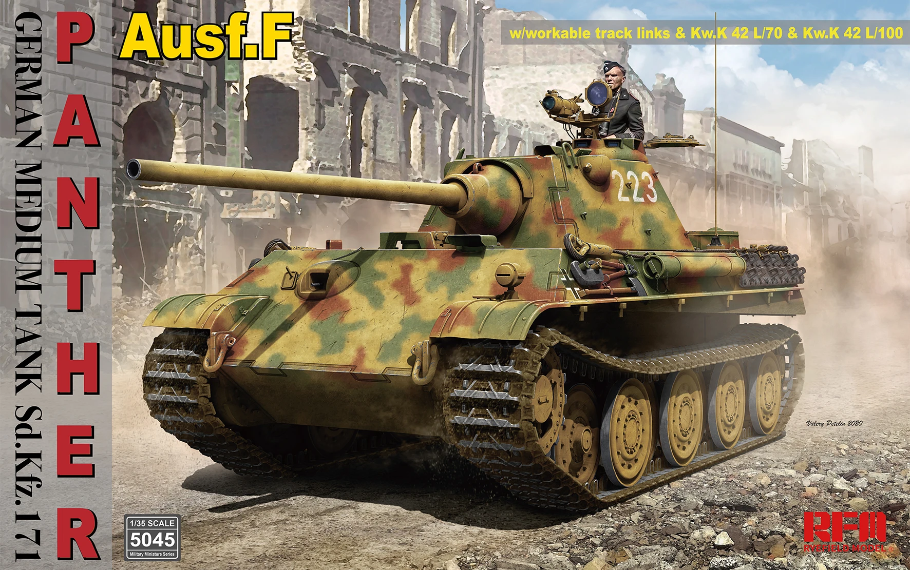 

RYEFIELD MODEL RM-5045 1/35 PANTHER Ausf.F GERMAN MEDIUM TANK Sd.kfz.171 Assemble