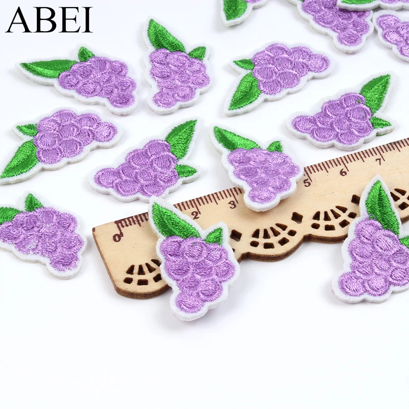 10pcs Cartoon Purple Grape Patches Cute Mini Garments Decorative Patch DIY Jeans Backpacks Stickers Sewing Fruits Badge Applique