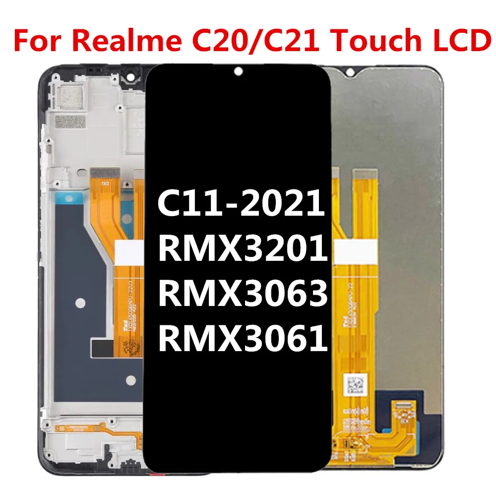 

ЖК-дисплей 6,5 дюйма для Realme C21 C20 RMX3201 RMX3063, детали для замены ЖК-дисплея для Realme C11 2021